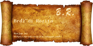 Bródi Rozita névjegykártya